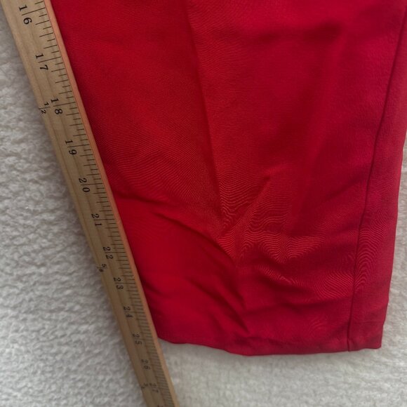 Diane Lemon Collection 100% Silk Red Dress Pants Size S - Picture 8 of 8